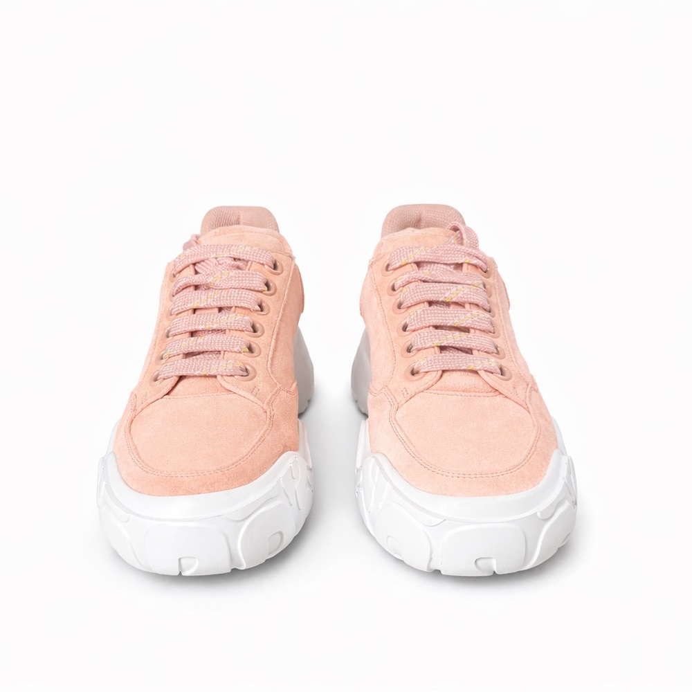 Alexander McQueen Blush Suede Oversized Sneakers – Made in Italy Sz 38 - Picture 3 of 12